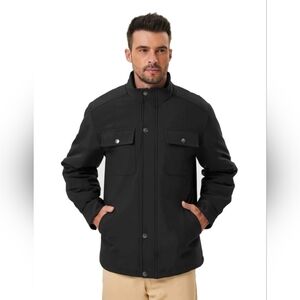 Hawke & Co Black Utility Field Jacket Quilted Lined Men's Size Small Waterproof